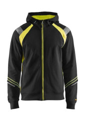 BLAKLADER - Sweat tirette longue 3433 NoirHigh vis jaune